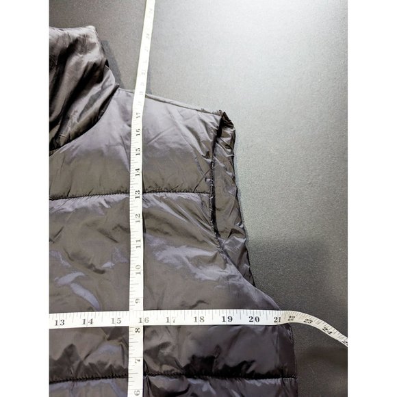 Cropped Black Full Zip Quilted Puffer Vest Womens Medium - Picture 4 of 5